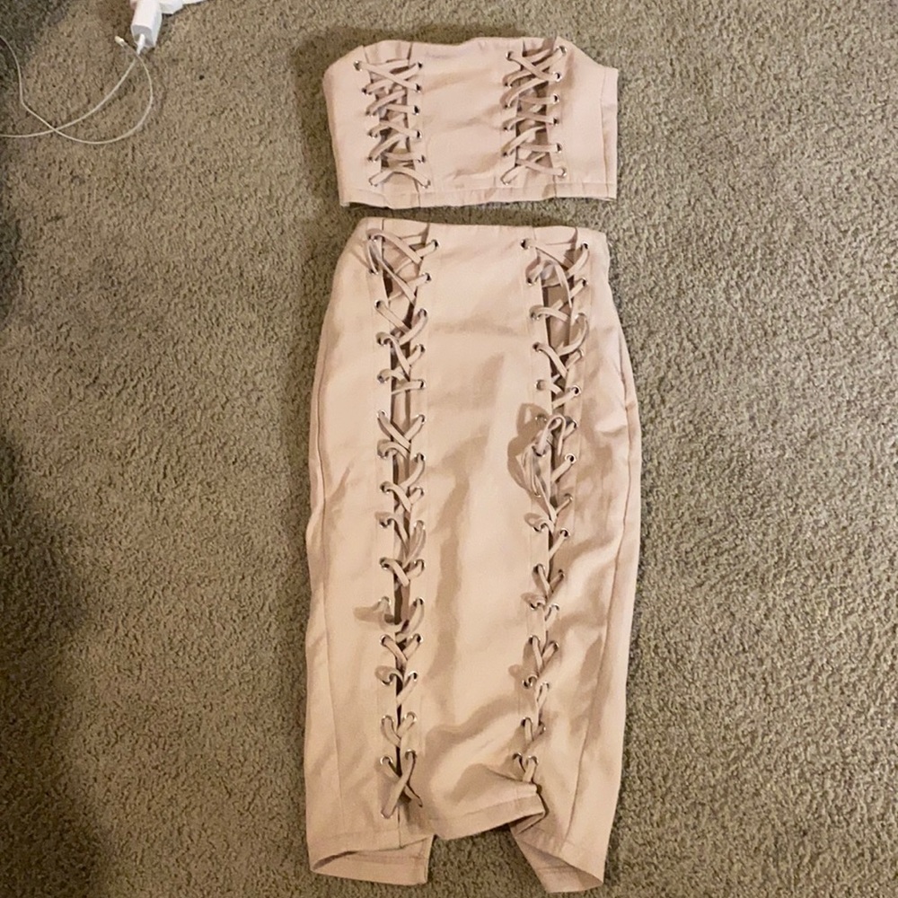 Crop Top Skirt Set